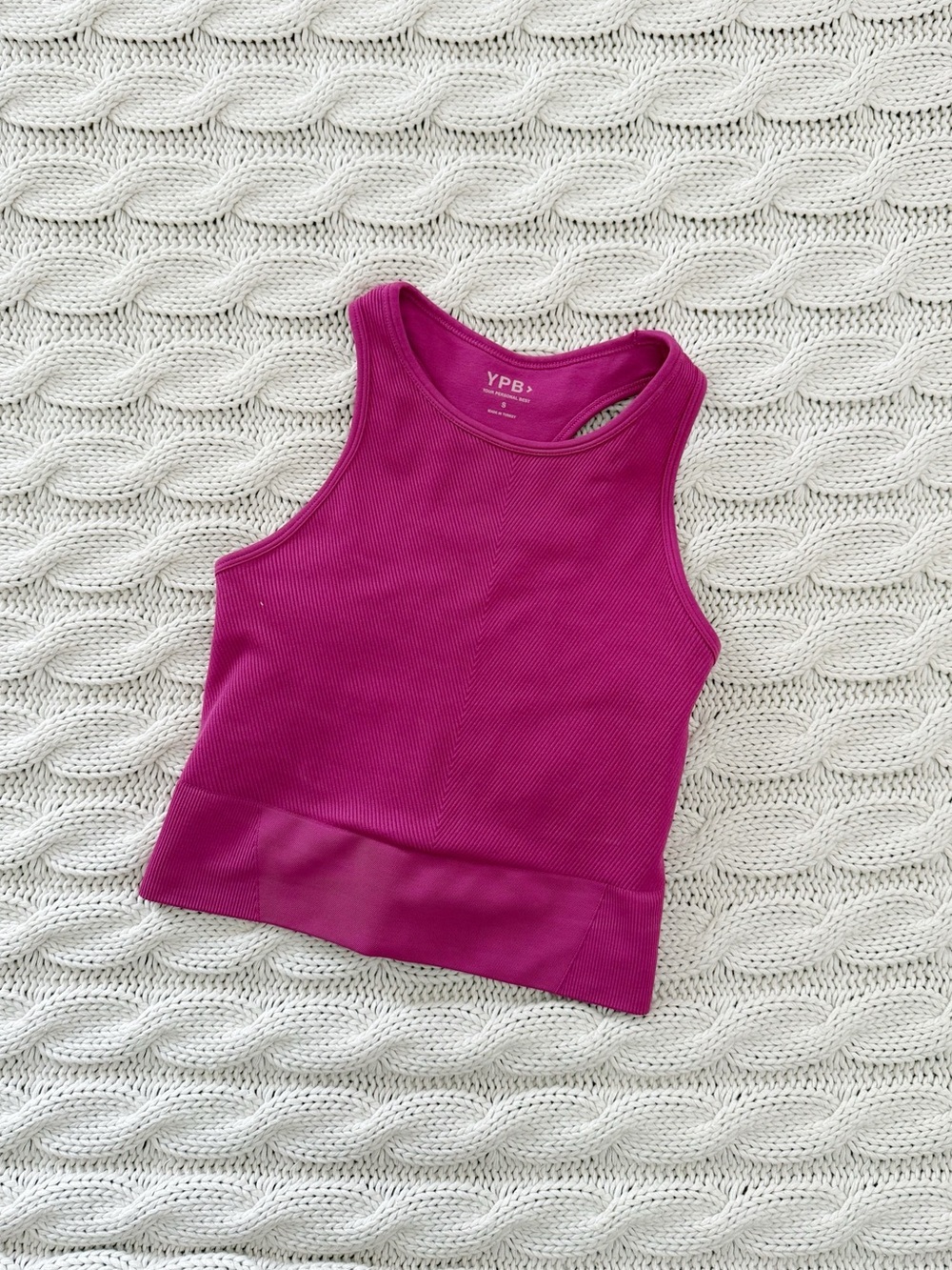 YPB Raspberry Ribbed Tank Top - Picture 1 of 3